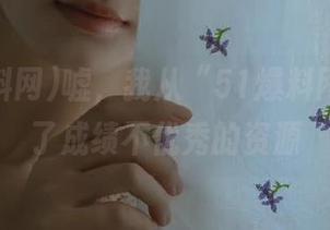 嘘，我从“51爆料网”搞到了成绩不优秀的资源